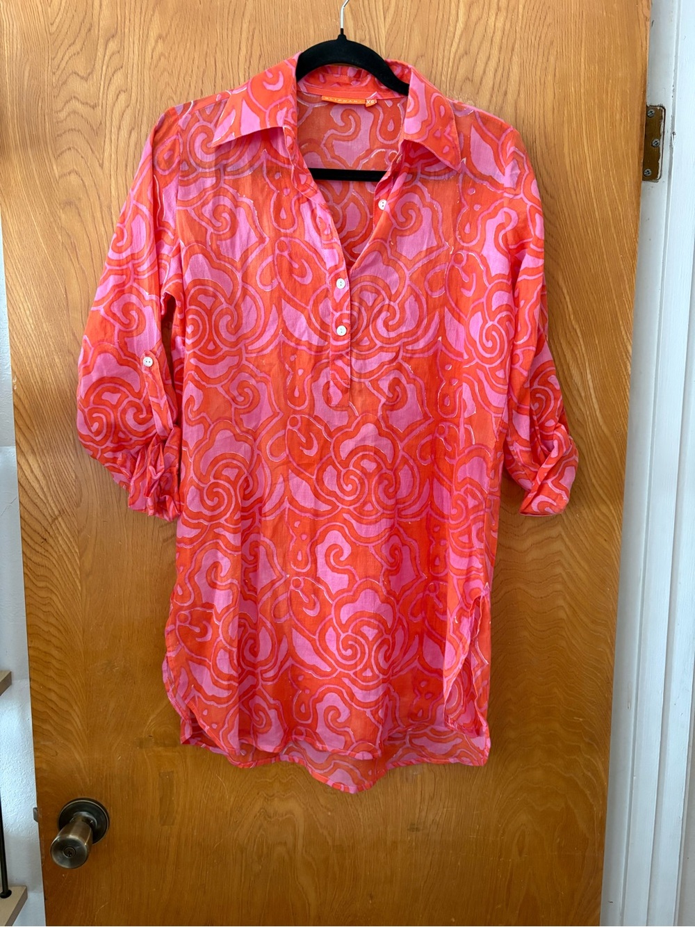 Oliphant Pink and Orange Swirl Tunic XS